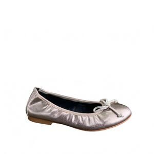 NEW BLUBLONC girls luisa leather ballet flat shoes in onyx